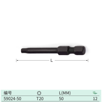 世达(SATA) 59024-50 10件套1/4"系列50MM长机用花形批头T20