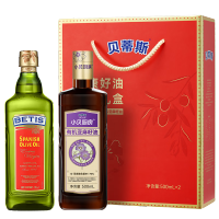 贝蒂斯(BETIS)小贝厨房 有机亚麻籽油+特级初榨橄榄油500ml*2瓶礼盒