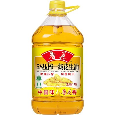 鲁花 5S压榨 一级花生油食用油 5L