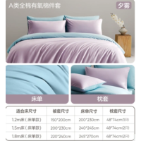 网易严选 水洗棉系列-A类超柔有氧全棉2代24新品-夕雾紫*枕套一对:48*74cm