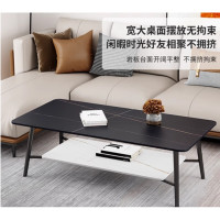 企乐丰岩板茶几现代简约长方形双层意式高端办公茶几1.2米