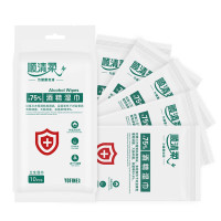 顺清柔 75%酒精消毒湿巾10片独立装随身装 1包10片