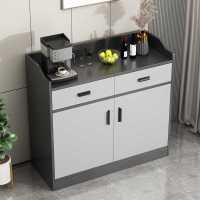 春丰祥 茶水柜子储物柜简约客厅靠墙一体边柜120CM 带护栏+金属拉手+金属腿