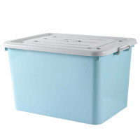 安居先森 70* 49.5*36.5*30.5cm 带轮可手提 北欧风加厚塑料整理箱收纳箱 (计价单位:个) 蓝色