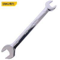 得力(deli)DL160507 镜面双开口扳手(银) 5.5x7mm