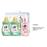 超能 “感恩有你”套装:超能洁净柔护洗衣液2kg*2+超能白桃洗洁精1kg*1