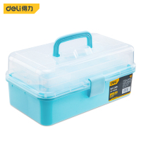 得力(deli) DL432013A 折叠工具箱三层 13寸 蓝色