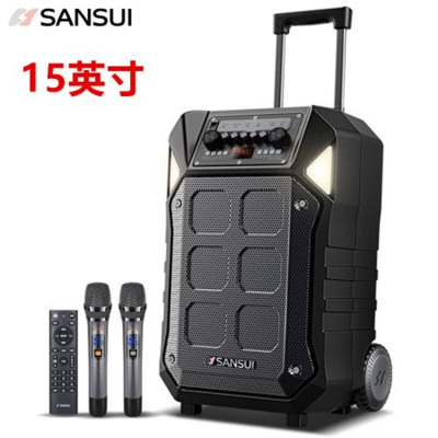 山水(SANSUI) D15 15英寸150W户外广场舞拉杆音响蓝牙室外演出大功率重低音演出级移动k歌音箱