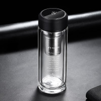 特美刻(Tomic) 双层防摔玻璃杯ins风茶水杯女夏季茶杯便携杯子