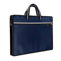 百利文(Bailiwen) H136独立装蓝色手提袋文件袋拉链式公文包手提包资料袋办公会议文件袋资料收纳袋牛津布袋