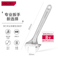 得力(deli) DL120208Z 专业级光柄活扳手铬钒钢 8寸