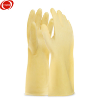 谋福CNMF 耐酸碱工业乳胶手套洗碗 乳胶原色(4A乳胶手套)中号