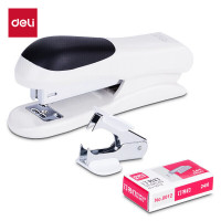 得力(deli) 12#耐用订书机套装(起订器+订书钉+订书器) 办公用品 颜色随机 0355