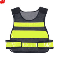 谋福 CNMF 8411 黑色网格反光背心 施工安全服出行安全警示绿化衣服 反光衣反光马甲