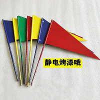 谋福(CNMF)三角旗小铁旗 田径场地铁饼标枪铅球插旗标识旗 运动会标志旗(绿色)
