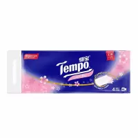 得宝(Tempo) T4682 卷筒纸有芯手纸厕纸加厚卫生纸 樱花味卷纸4层160g*10卷/提