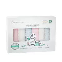 全棉时代 蓝粉白色水洗纱布手帕 25*25cm 6条/盒