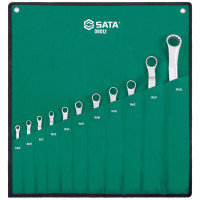 世达(SATA) 梅花扳手 11件全抛光双头高颈梅花扳手组套5.5X7-30X32mm