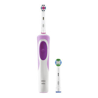 欧乐-B(Oral-B) D12亮杰型魅力紫 旋转式清洁 防水机身 充电式成人款电动牙刷(含刷头*2)