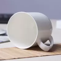 陶相惠茶杯办公杯陶瓷杯纯白骨瓷带盖会议杯子开会水杯