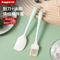 拜格(Bayco) 硅胶油刷刮刀食品油刷子烙饼刷烧烤调料刷辅食烘培工具2件 TZ057