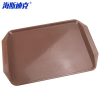 海斯迪克HK-5174塑料加厚托盘酒店PP塑料食堂水果盘43*30cm咖啡色(10个)