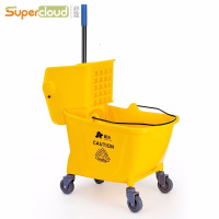 舒蔻(Supercloud)酒店用大号手动下压式单水车拖把桶保洁清洁车拧水桶挤水桶拖地桶墩布压水车32L