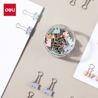 得力(deli)40只19mm彩色长尾夹省力票夹 5#小号金属燕尾夹 办公用品 40只/筒 TP-8555