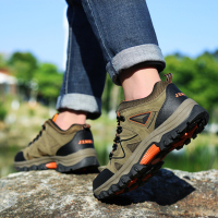La Chessiers Out Door 户外登山鞋秋冬季新款透气运动鞋防滑徒步鞋旅游鞋耐磨越野休闲鞋 军绿色 42码