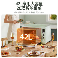 长帝(Changdi) 家用多功能电烤箱42升 大容量独立控温搪瓷内胆智能菜单热风循环猫小易 轻松好上手 42L