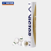 威克多(VICTOR) 黄金一号羽毛球 12只装 耐打稳定鸭毛77速 金黄1号1筒