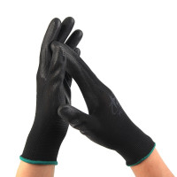 星宇(XING YU) 星宇PU518 灰涤纶灰PU手套 7号黑色 1副