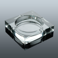 中锐智采 烟灰缸 水晶玻璃烟灰缸 10厘米巴掌大小迷你版 透明