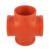 鼎梁 沟槽正四通 DN100/φ114/红色