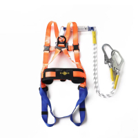 建钢 680123 腰带式 安全带 蓝黑色 单大钩织带速差器1.5m