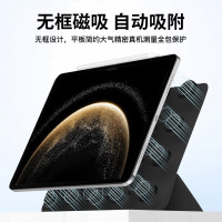 苏识 适用华为MatePad Pro13.2保护壳磁吸平板电脑保护套智能配件防摔带笔槽双面夹 [砚黑]磁吸Y折丨配钢化膜