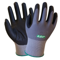 中锐智采海太尔80-223发泡丁腈手套掌涂工作防护涂层针织弹性耐磨防滑透气舒适手套 灰黑 1副