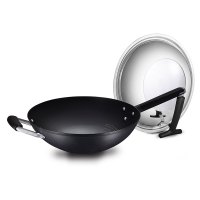 爱仕达(ASD) 炒锅新三代旋风不锈无涂层精铁锅34cm煤燃气明火专用 CF34M2Q