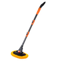 中锐智采 小海牛三节可伸缩雪尼尔水刷 洗车拖把 软毛不伤车长柄伸缩弯杆擦车刷车