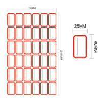 谋福 手写空白自粘标签贴 学校商品分类便签贴 25mm*40mm红色(50张装)