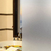 谋福 444Y 窗贴磨砂玻璃膜防水窗花贴纸透光不透明窗户贴玻璃贴(带胶0.6mx2m/卷)