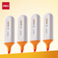 得力(deli) 缤纷色系荧光笔不易晕染划重点标记学生记号笔手账绘画10支/盒 S600