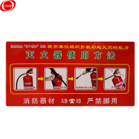 谋福 96952 灭火器消火栓使用方法说明标识牌贴纸消防安全标识牌指示提示牌(灭火器使用方法 35*19cm )