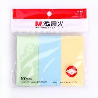 晨光(M&G) YS-14 彩色索引便利贴 标签贴大号便签贴纸粘性小条备注标记书签贴便条纸 3色76*34mm
