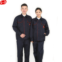 谋福CNMF 189劳保劳动帆布电焊工装工作服套装衣服男士防烫耐磨建筑工厂车间厂服工服(藏青色套装 XL)
