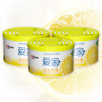 爱家 固体清香剂 88g*3盒 柠檬香 空气清新去除异味 室内 厕所 汽车