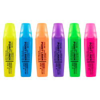 晨光(M&G) XHM21505 6色荧光笔 经典单头记号笔 醒目重点标记笔 便携手绘手账笔 6支/盒
