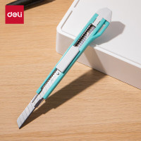 得力(deli)小号带金属护套办公美工刀/裁纸刀
