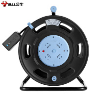 公牛(BULL)过热保护漏电保护16A 大功率电缆卷盘插座/插排GN-806DN 4位50米线粗2.5MM²