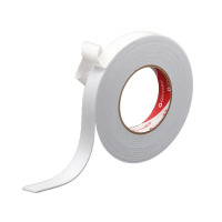 晶华 高粘泡棉双面胶带 白色 2.5mm×12mm×5m 1卷 泡沫双面胶 泡棉双面胶 海绵双面胶 销售单位:卷